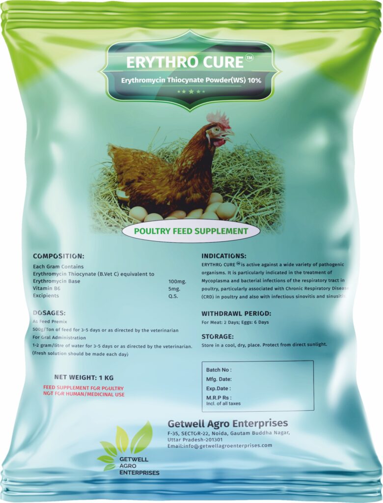 ERYTHRO CURE -Erythromycin 10 % for Poultry